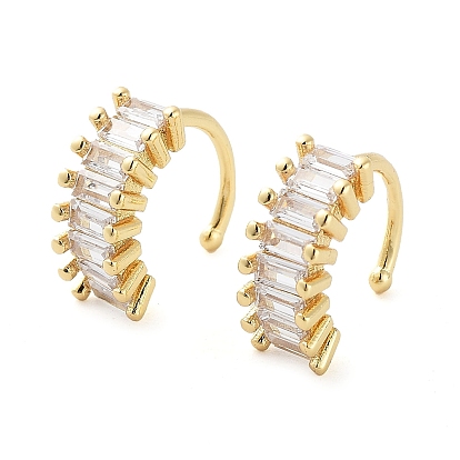 Brass Micro Pave Cubic Zirconia Cuff Earrings for Women