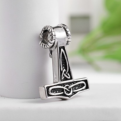 Anchor with Cattle Head 304 Stainless Steel Pendants, 31.5x23.5x10mm, Hole: 5mm