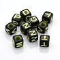 Solid Color Initial Acrylic Beads, Cube