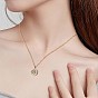 Collier pendentif arbre de vie en zircone cubique claire, bijoux en fer pour femmes