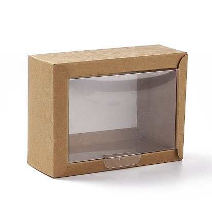Cardboard Paper Gift Box, with Plastic Clear Window, Rectangle