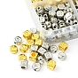CCB Plastic Beads, Horizontal Hole, Flat Round/Cube with Letter