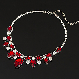 Sparkling Long Necklace with Diamond and Rhinestone for Fashionable Sweater N004