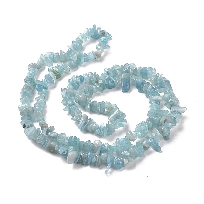 Natural Aquamarine Chips Beads Strands, Grade A