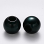 Perles en acrylique grand trou, style de pierres fines imitation, rondelle
