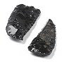 Perles d'obsidienne noire naturelle brute brute, pas de trous / non percés, couteau