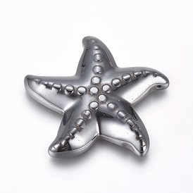 Non-magnetic Synthetic Hematite Pendants, Starfish/Sea Stars
