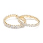 Brass Micro Pave Clear Cubic Zirconia Bangles, Long-Lasting Plated, Horse Eye