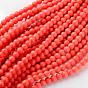 Chapelets de perles de corail synthétique , teint, ronde, rose, 6mm, Trou: 0.8mm, 15~16 pouce