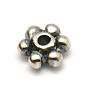 925 Sterling Silver Daisy Spacer Beads, Flower, 3x3x1mm, Hole: 0.5mm
