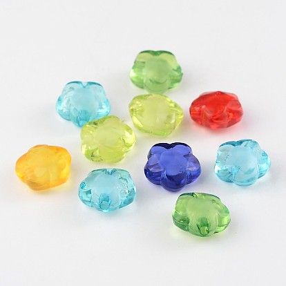 Transparent Acrylic Beads, Bead in Bead, Flower, Hole: 2mm