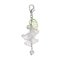 Acrylic Flower Pendant Decoration, with Glass Beads and Zinc Alloy Lobster Claw Clasps