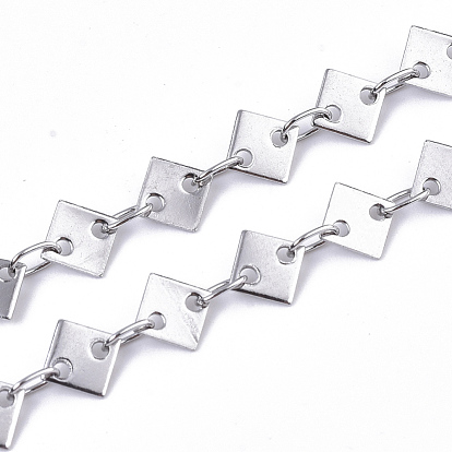 Placage ionique (ip) 304 chaînes à maillons en acier inoxydable, chaînes de paillettes de losange, soudé