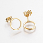 304 définit bijoux en acier inoxydable, pendentifs et boucles d'oreille, avec strass, anneau