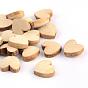 Unfinished Wood Beads, Natural Wooden Beads, No Hole, Heart