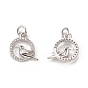 Brass Micro Pave Cubic Zirconia Bird Charms, with Jump Ring, Ring & Toucan Charm