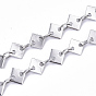 Ion Plating(IP) 304 Stainless Steel Link Chains, Rhombus Sequin Chains, Soldered