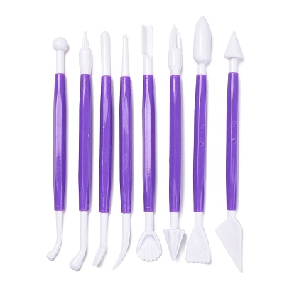 8Pcs Plastic Double Heads Modeling Clay Sculpting Tools Set, for Children DIY Pottery Clay Craft Supplies