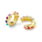 Разноцветные серьги-кольца с бусинами из смолы, украшения из латуни для женщин