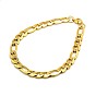 Trendy 304 Stainless Steel Figaro Chain Bracelets, with Iron Lobster Claw Clasps, Faceted, 8-5/8 inch (220mm), 7mm