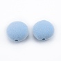 Opaque Resin Beads, Flocky Flat Round