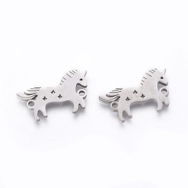 201 Stainless Steel Links, Manual Polishing, Horse with Star