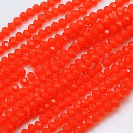 Crystal Glass Rondelle Beads Strands, Faceted, 3x2mm, Hole: 1mm, about 138pcs/strand, 12.9 inch