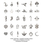 60 piezas 30 estilo encantos de aleación de zinc de estilo tibetano, sin plomo y cadmio, forma mixta