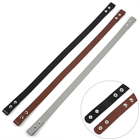 PU Leather Bag Straps, with Metal Snap Button, for Bag Replacement Accessories