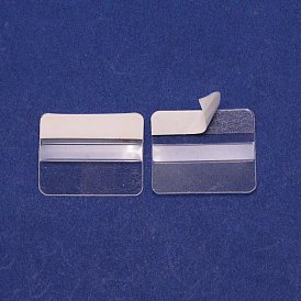 Transparent Plastic Self Adhesive Hang Tabs, Euro Slot Hole Foldable Tabs, Display Tabs for Store Retail Display, Rectangle