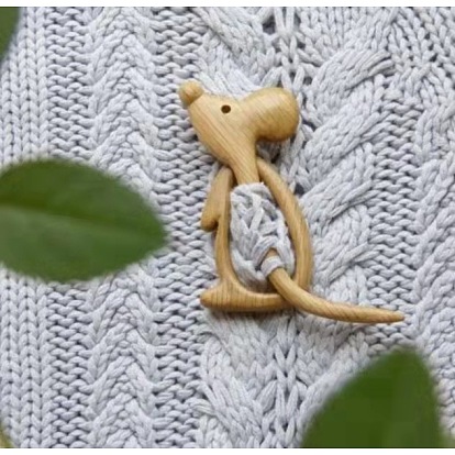 Mouse Wood Brooches, Sweater Scarf Buckle Pin