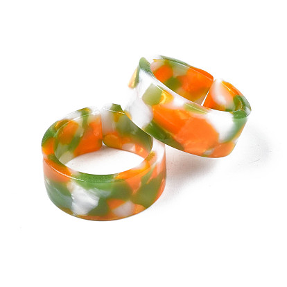 Resin Wide Band Cuff Ring, Open Ring for Women