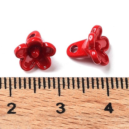 Spray Painted Alloy Charms, Flower Charm