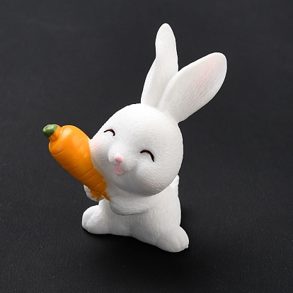 Cabochons en résine opaque, lapin à la carotte
