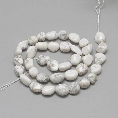 Chapelets de perles howlite naturelles , ovale