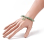 Gemstone Chips Braided Bead Bracelet, Alloy Fairy Charm Bracelet for Women