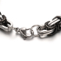 Trendy 304 Stainless Steel Byzantine Chain Bracelets, with Lobster Clasps, 8-7/8 inch(225mm)~9-1/4 inch(235mm), 9mm