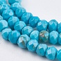 Dyed Natural Turquoise Beads Strands, Faceted, Rondelle
