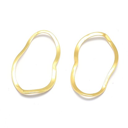 Brass Linking Rings, Lead Free & Cadmium Free & Nickel Free, Oval, Real 18K Gold Plated