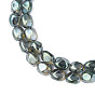Electroplate Glass Beads Strands, Half Plated, Oval