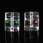 Placage uv perles acryliques transparentes, iridescent, cube