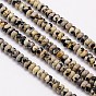 Natural Dalmation Jasper Beads Strands, Faceted, Rondelle, 4x2.5mm, Hole: 0.5mm