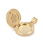 Brass Micro Pave Cubic Zirconia Locket Pendants, Photo Frame Charms for Necklaces, Real 18K Gold Plated, Lead Free & Cadmium Free, Flat Round with Star