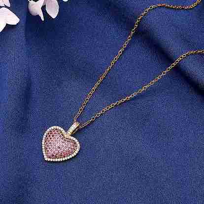 5Pcs Eco-Friendly Brass Micro Pave Cubic Zirconia Pendants, Long-Lasting Plated, Lead Free & Cadmium Free & Nickel Free, Real 18K Gold Plated, Heart