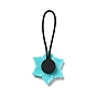 Christmas PVC Plastic Pendant Decorations, with Nylon Cord and Plastic Findings, Snowflake