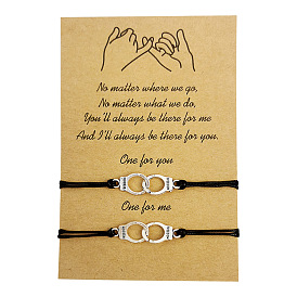 Unique Handcuff Wax Thread Bracelet with Friendship Card - Creative Freedom Design