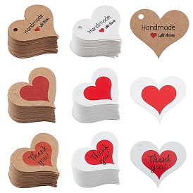 Étiquettes-cadeaux en papier, étiquettes de suspension, pour les arts et l'artisanat, pour Saint Valentin, action de grâces, cœur