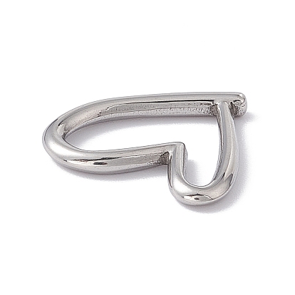 304 Stainless Steel Linking Rings, Hollow Asymmetrical Heart