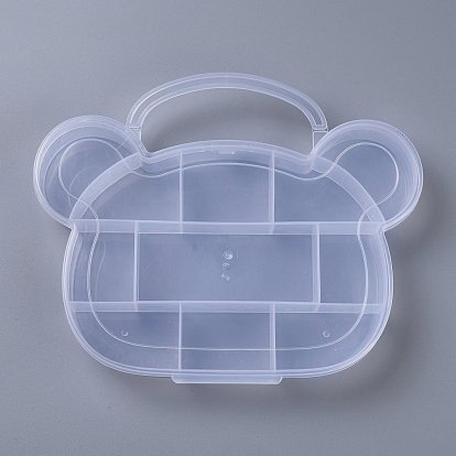 11 Compartments Bear Plastic Storage Box, Bead Containers, for Crafting, Beading, Nail Art Rhinestones, Diamond Paintting
