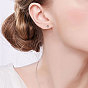 SHEGRACE 925 Sterling Silver Stud Earrings, Round